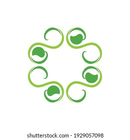 einfache Blattwirbelschleife kursiert geometrische Design-Dekorationsvektor