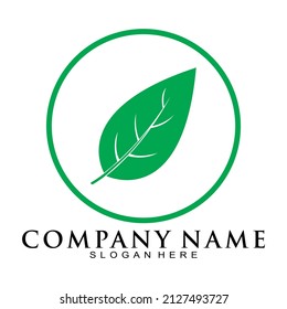 Simple leaf symbol logo design