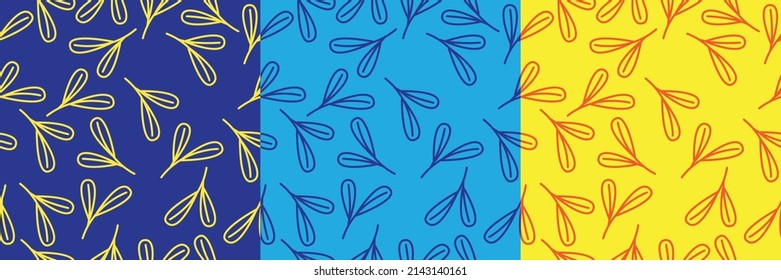 simple leaf vector seamless pattern set for book cover printing,fabric etc
