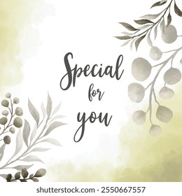 simple leaf watercolor template background