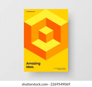 Simple leaflet vector design illustration. Isolated geometric shapes corporate identity concept.