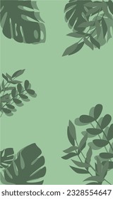 Fondo de hojas simples o plantilla, arte vectorial, patrón verde 