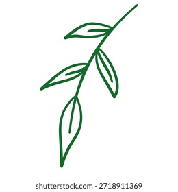 Einfache Blattfeder Zweig Umriss minimalistische Linie Kunst Grafik