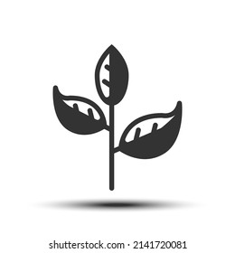 Icono de línea simple de salida rellena, concepto relacionado con el verde y la planta en el fondo blanco