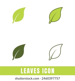 Iconos de hojas simples en diferentes diseños Conjunto de Vectores