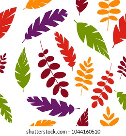 Simple leaves pattern isolated on white background.  Vector illustration,eps 10.