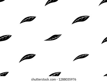 Simple leaves pattern. Seamless vector white background