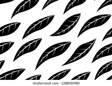 Simple leaves pattern. Seamless vector white background