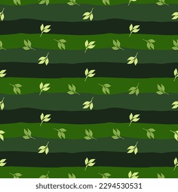 Simple leaves Seamless pattern. Decorative forest leaf endless wallpaper. Organic background. Design for fabric, textile print, wrapping, cover. Vector illustration.