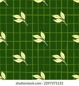 Simple leaves Seamless pattern. Decorative forest leaf endless wallpaper. Organic background. Design for fabric, textile print, wrapping, cover. Vector illustration.