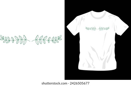 simple leaves unique t-shirt design