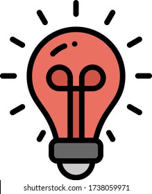 Filamento de Led simple de alta potencia al aire libre de la lámpara halógena de diseño de icono de color, concepto de bombilla de luz de calle, lámpara de vapor de mercurio sobre fondo blanco, 