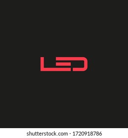 simple LED logo design , LED wordmark logo vector illustration