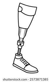 simple leg prosthesis vector illustration