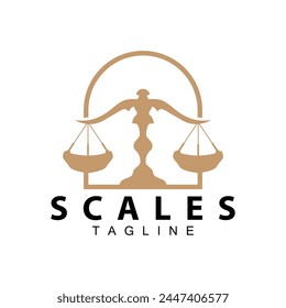 Simple legal scale logo justice court simple black silhouette template vector design