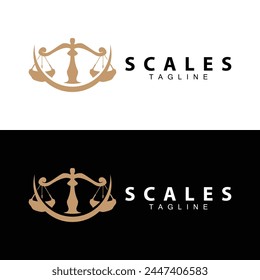 Simple legal scale logo justice court simple black silhouette template vector design