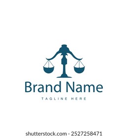 Simple legal scale logo justice court simple black silhouette template vector design