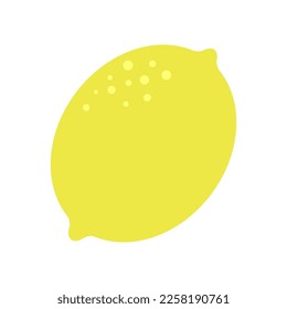 Simple lemon in flat design, fruit icon. Vector