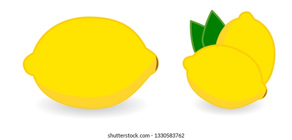 Simple Lemon icon, version with single and two fruits.