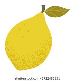 Ilustración de limón simple. Fruta de limón fresca. Concepto de comida saludable. Diseño de Vector plano mínimo para el interior, cartel, cubierta, Anuncio. Aislado sobre fondo blanco.