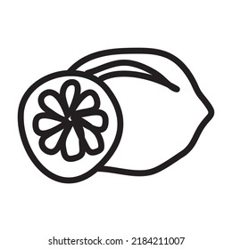Simple Lemon Line Art Design