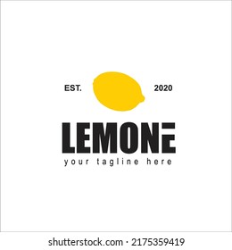 Logotipo simple de limón. Logotipo de jugo de limón. Marca de agua de plantilla 