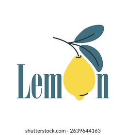 Simple lemon logo with natural botanical elements