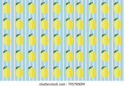 Simple lemon ornament on a striped background