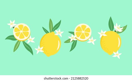 Simple lemonade clipart isolated on tosca background