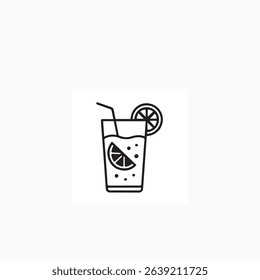 Simple Lemonade Icon – Minimal Vector Symbol of Refreshing Drink	