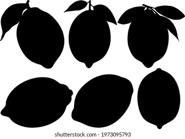 Simple lemons and lemons with leaves in a set.