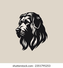 simple leonberger dog pet animal cute logo vector illustration template design