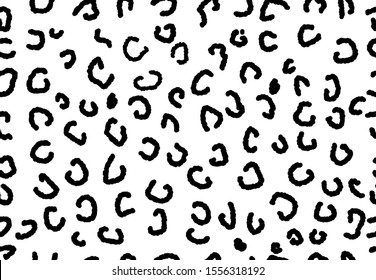 Simple Leopard Print. Vector. Seamless Pattern. Black and White