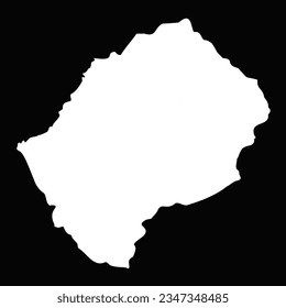 Simple Lesotho Map Isolated on Black Background, can be used for business designs, presentation designs or any suitable designs.