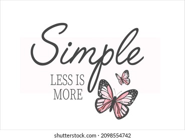 simple less is more pink butterfly vector hand drawn design