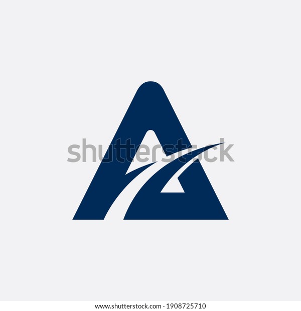 Simple Letter Flat Logo Template Blue Stock Vector (Royalty Free ...