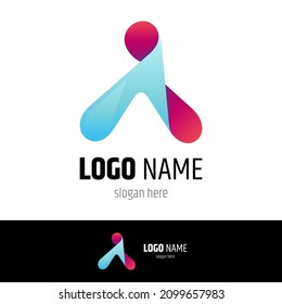 simple letter A, initial name logo template