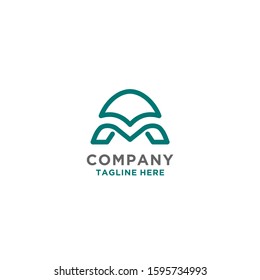Simple letter A, AM logo. Vector template download.