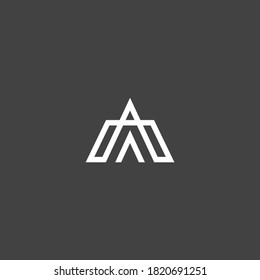 Simple Letter A AA Logo suitable for outdoor company logo and mountain hiking club