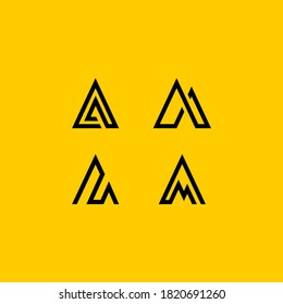 Simple Letter A AA Logo suitable for outdoor company logo and mountain hiking club