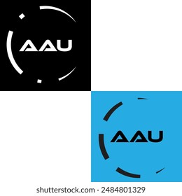 Simple Letter AAU logo design template vector illustration. Alphabet Letter AAU Technology Logo Design Pixel Element.