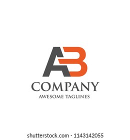 simple letter AB color vector logo concept