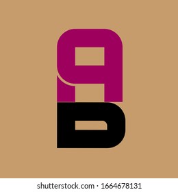 simple letter AB color vector logo concept