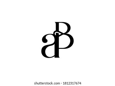 Simple letter AB monogram stylish type design logo