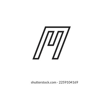 Simple a letter abstract outline design logo Vector Image . Vector graphic outline letter M logo design . Black outline M letter logo design with Royalty Free Vector .