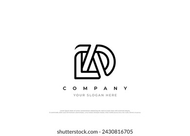 Simple Letter AD or DA Logo Design