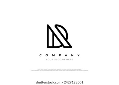 Simple Letter AD Logo or DA Logo Design