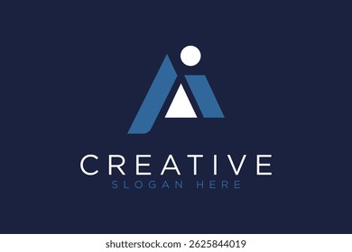 simple letter ai play logo icon vector design template concept