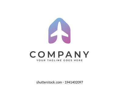 carta simple diseño de logotipo de avión, concepto único mínimo