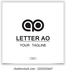 simple letter ao logo premium elegant template design vector eps 10